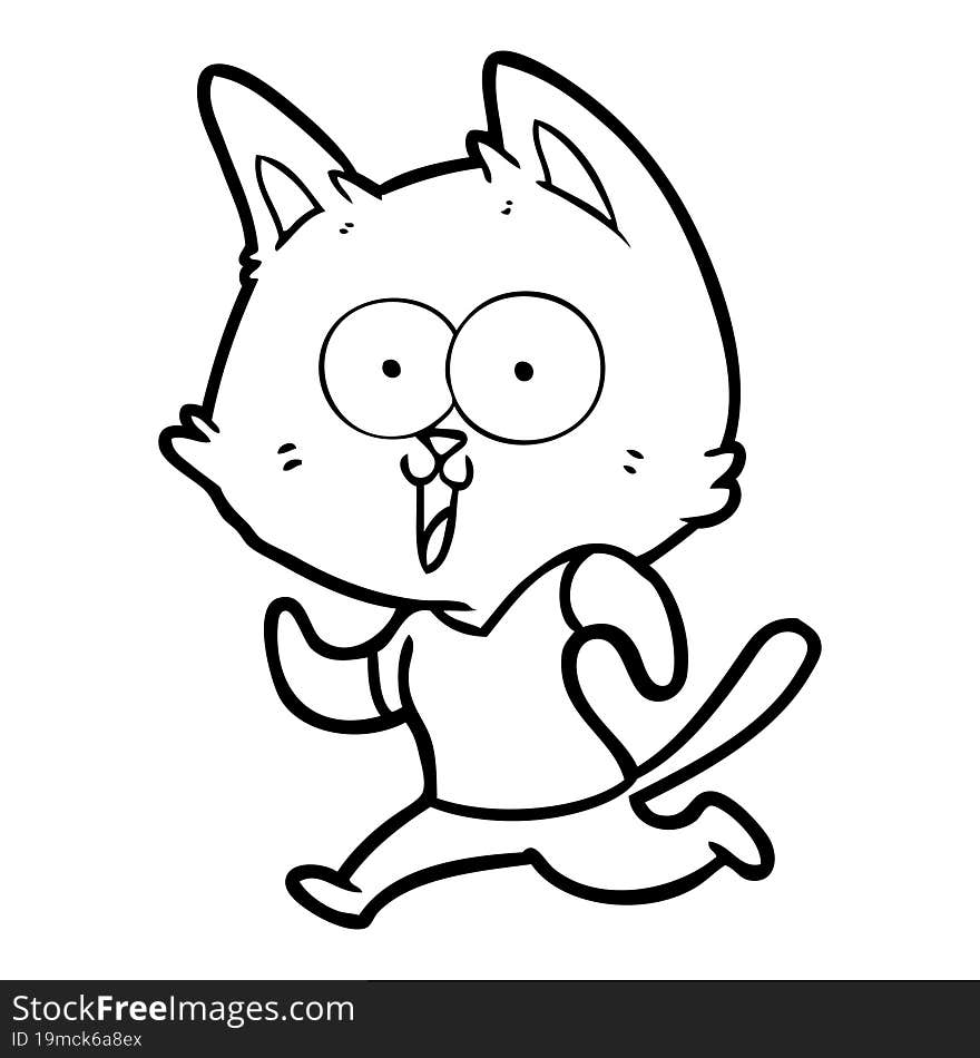 funny cartoon cat jogging. funny cartoon cat jogging