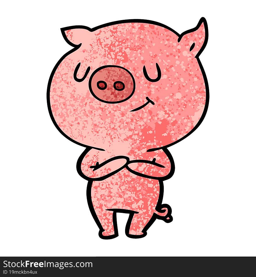 happy cartoon pig. happy cartoon pig