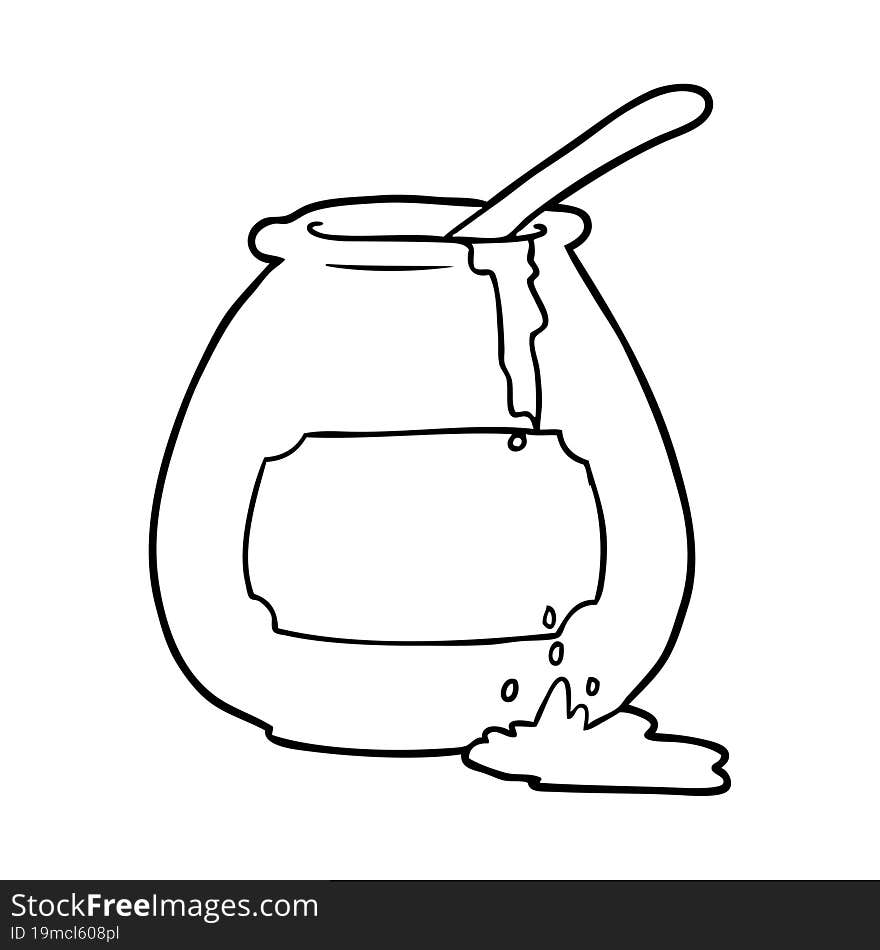 line drawing of a honey pot. line drawing of a honey pot