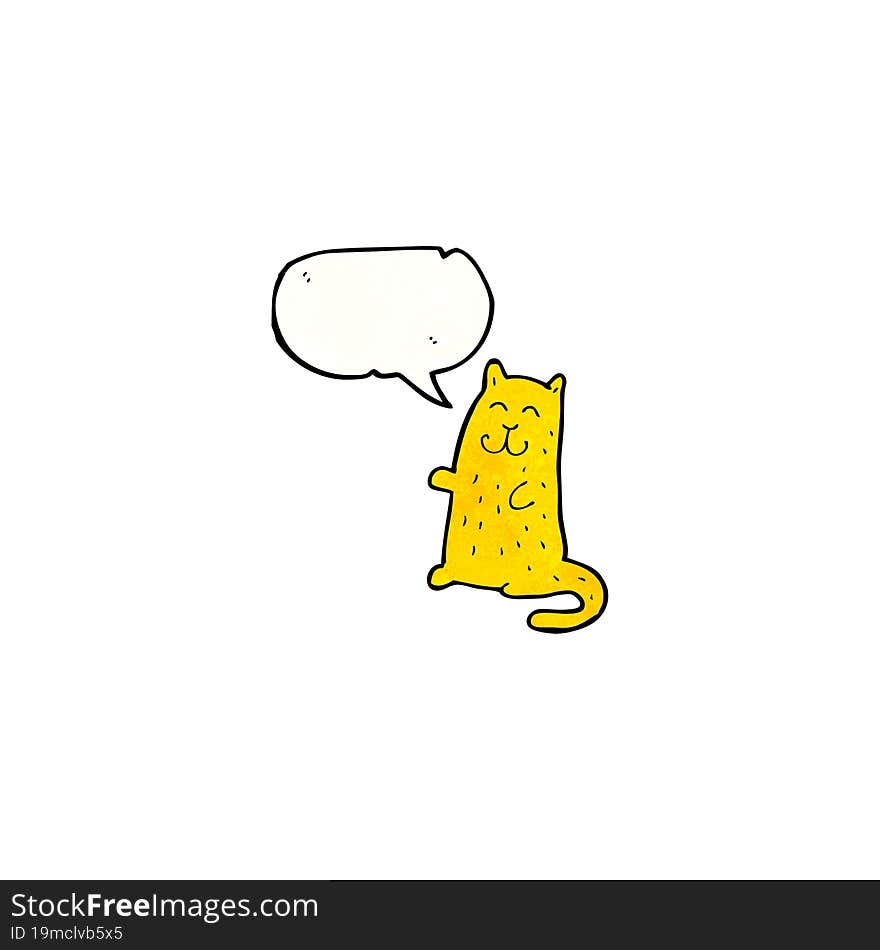 Funny Cartoon Cat With Speech Bubble