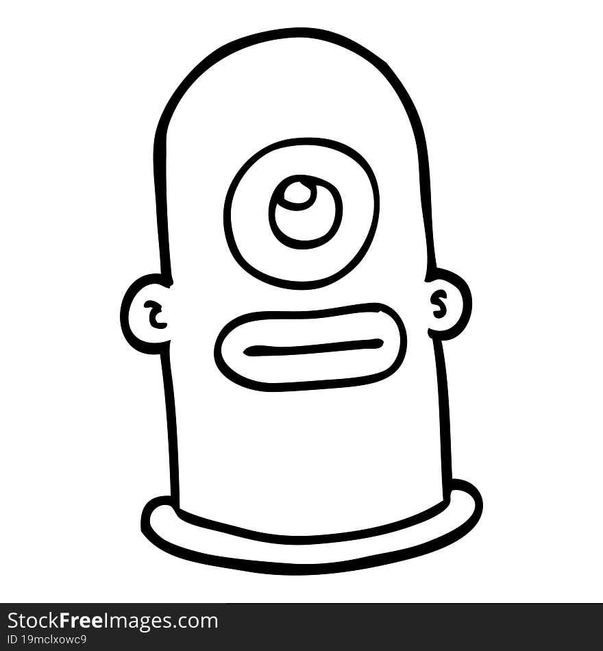 line drawing cartoon cyclops face