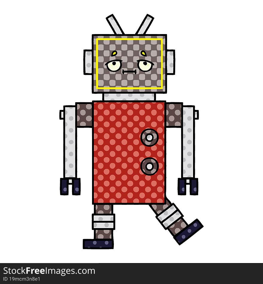 comic book style cartoon of a robot