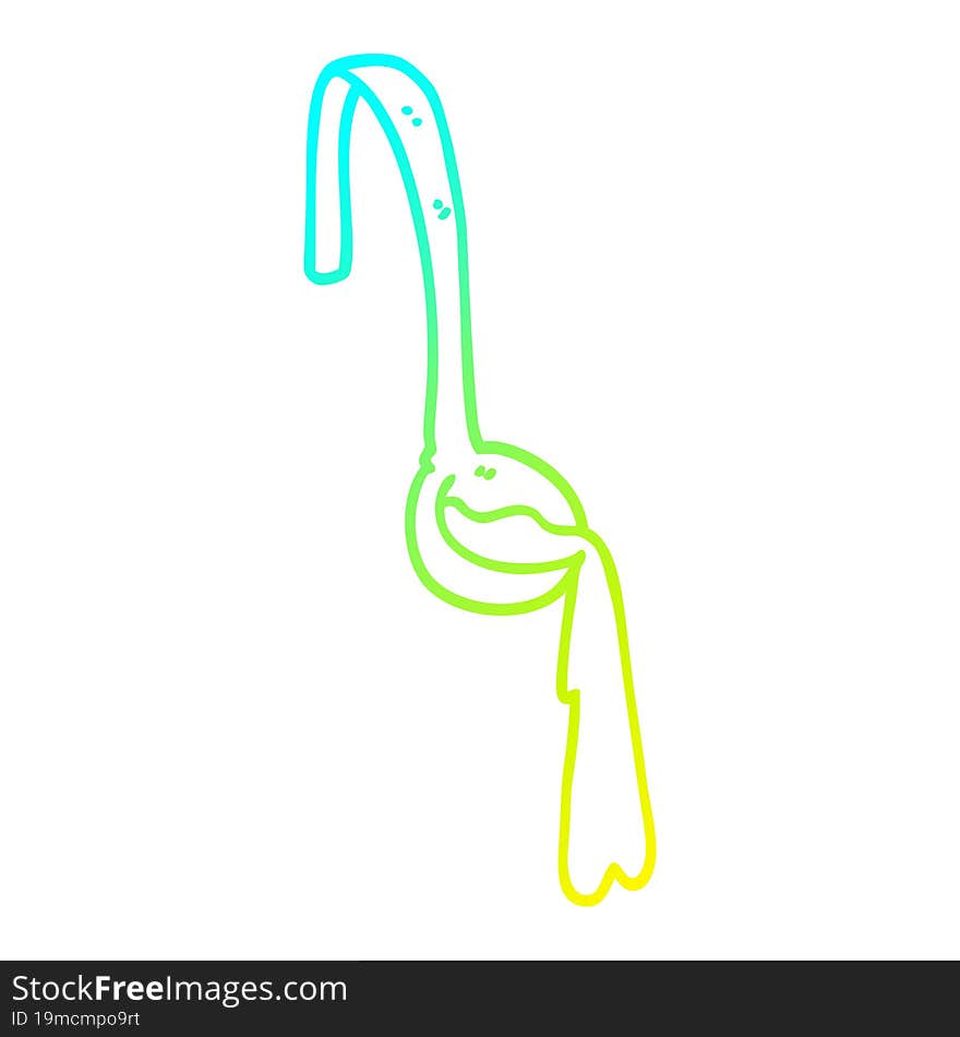 cold gradient line drawing cartoon ladle of food