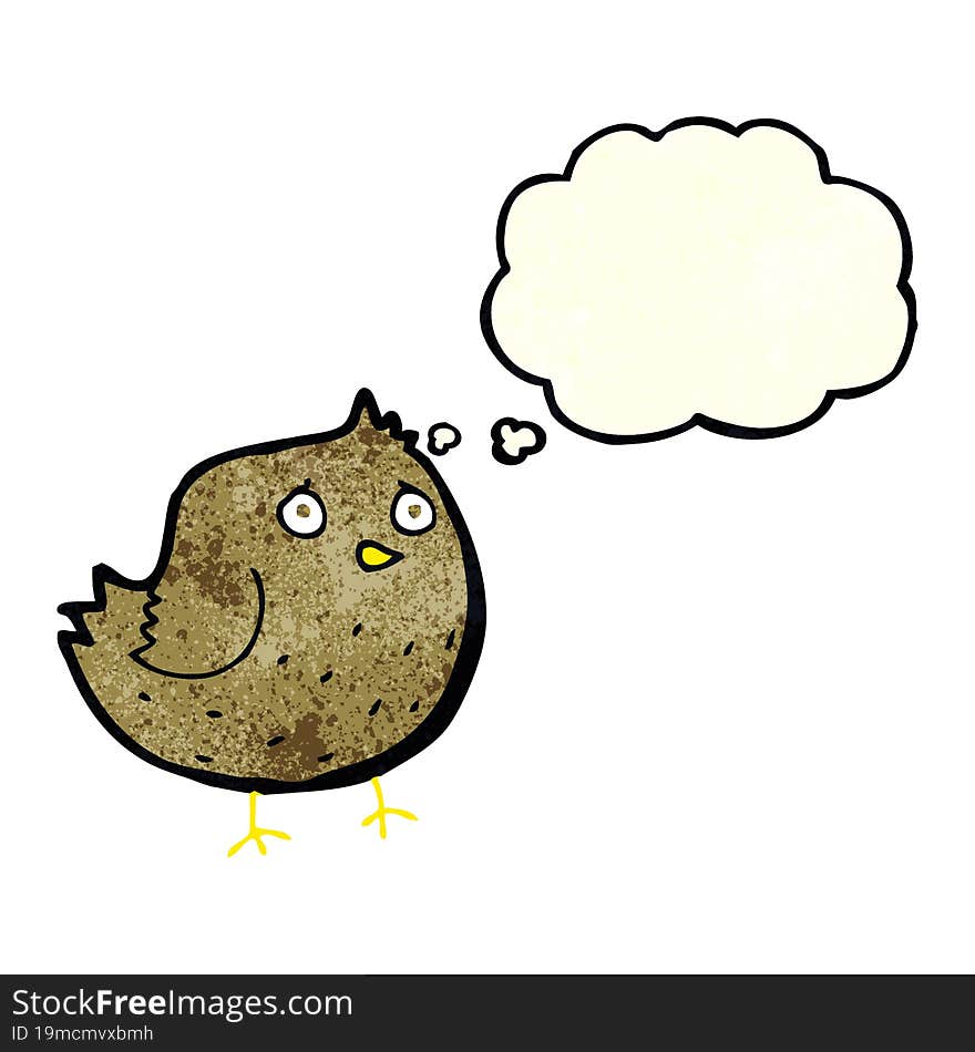 Cartoon Bird With Thought Bubble