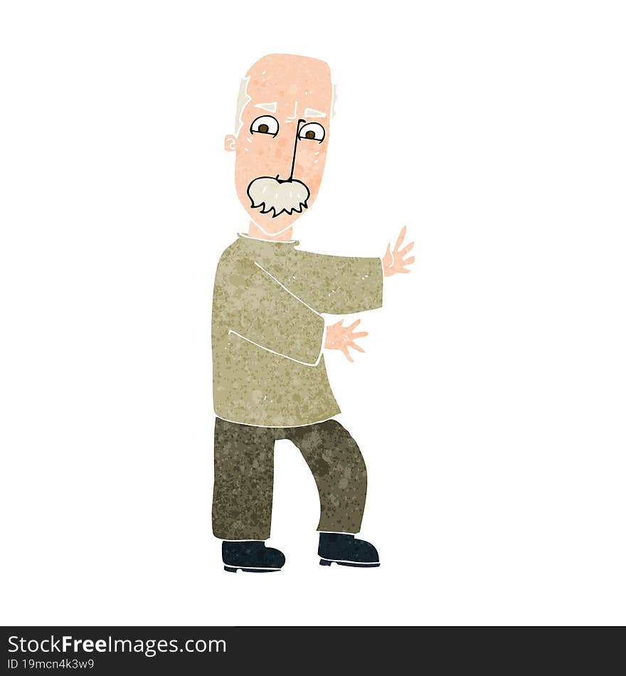 cartoon angry old man