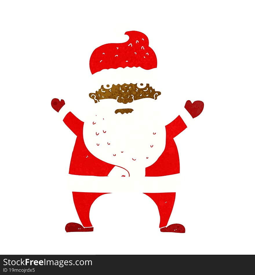 cartoon ugly santa claus