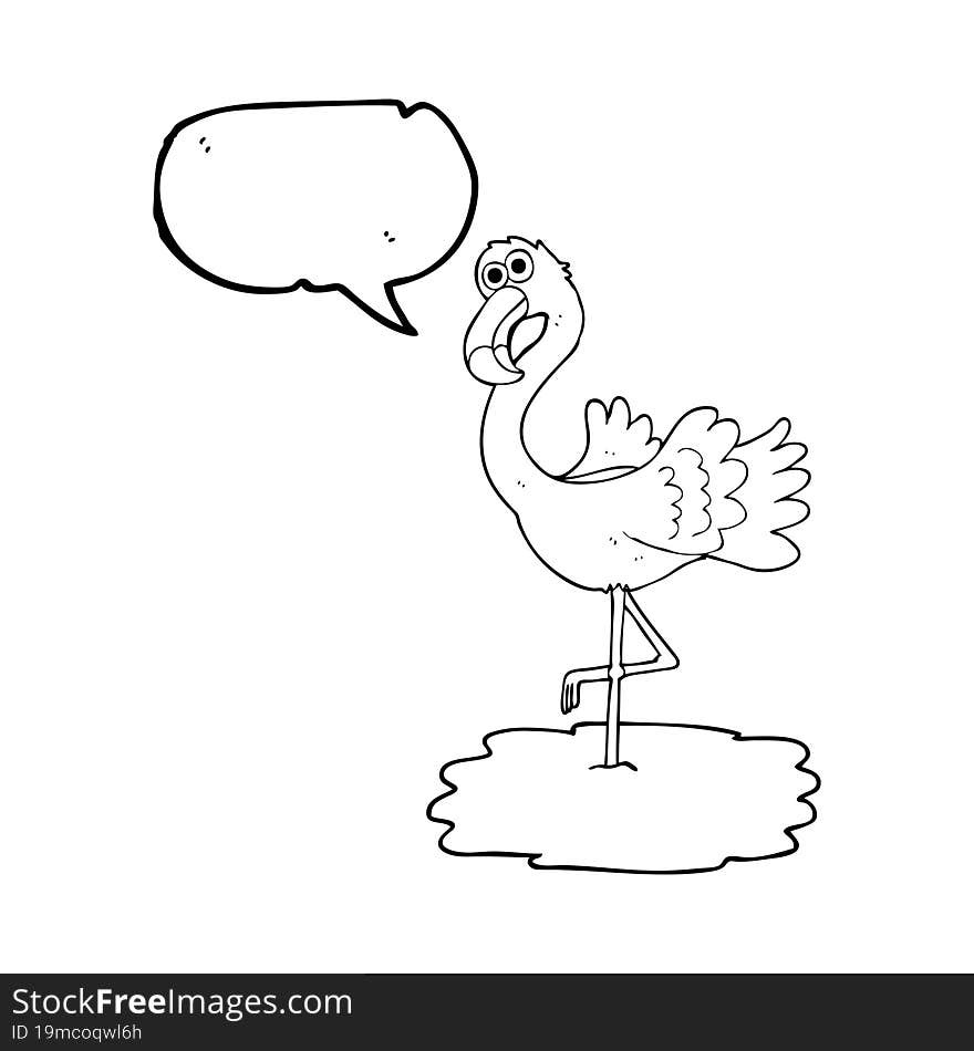 speech bubble cartoon flamingo