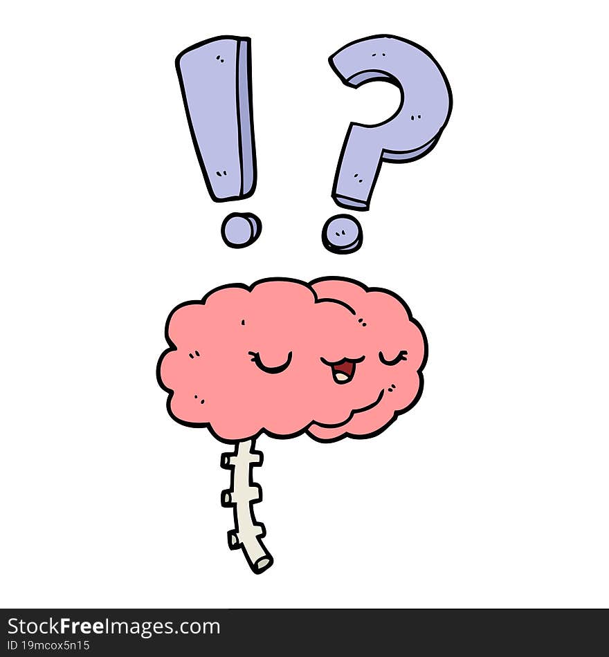 cartoon curious brain