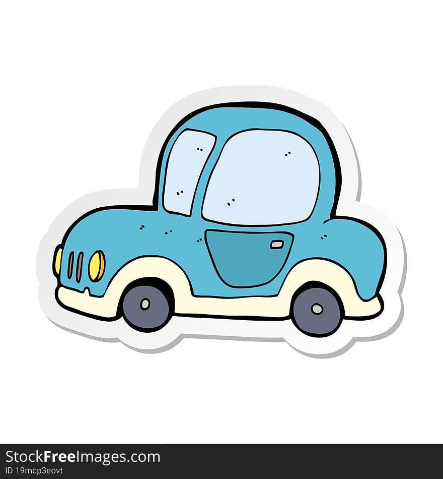 sticker of a cartoon car