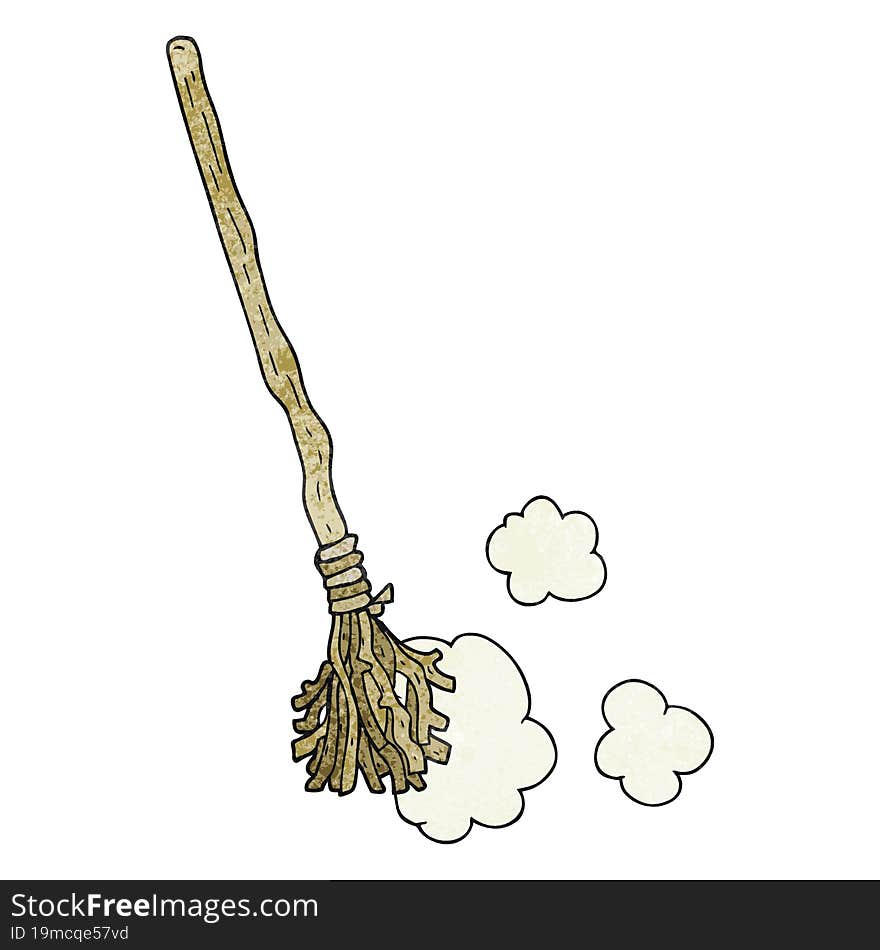 Textured Cartoon Witch S Broom