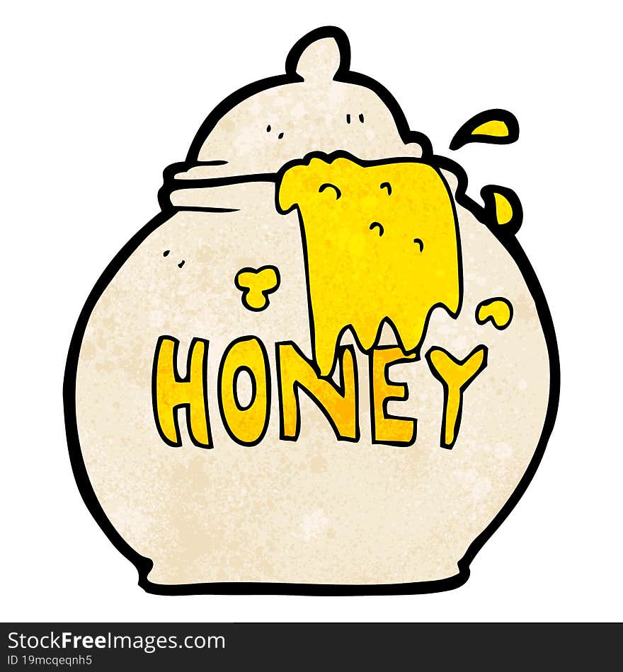 textured cartoon honey pot