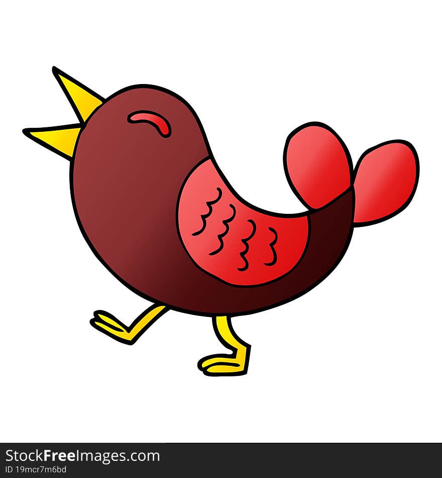 Cartoon Doodle Red Bird