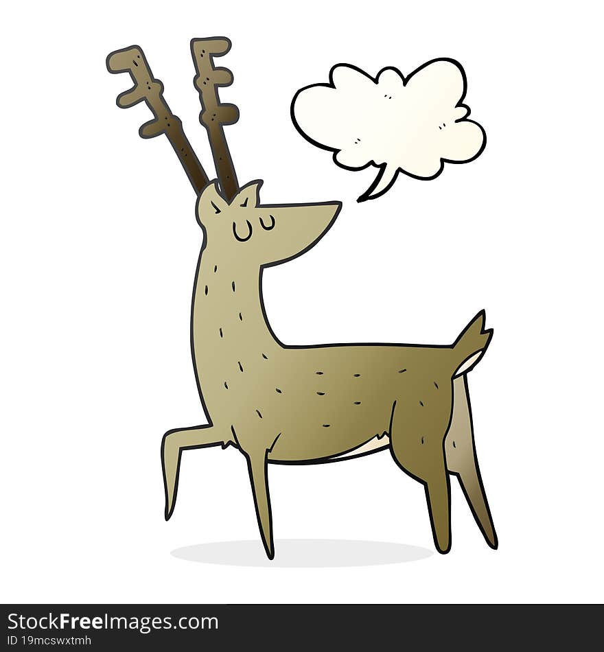 freehand drawn speech bubble cartoon stag