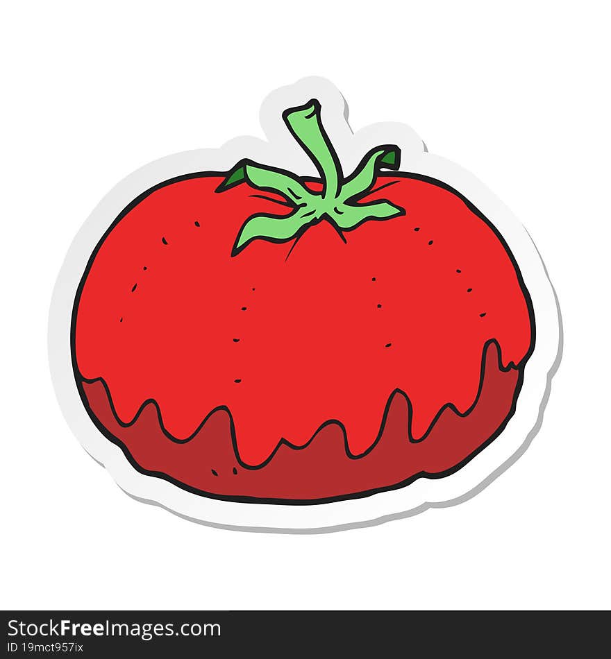 sticker of a cartoon tomato