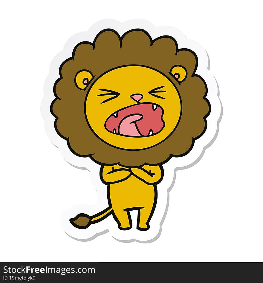 sticker of a cartoon lion