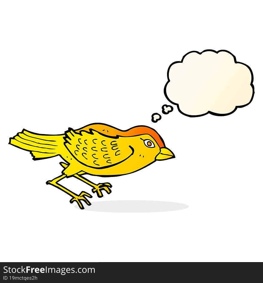 Cartoon Garden Bird With Thought Bubble