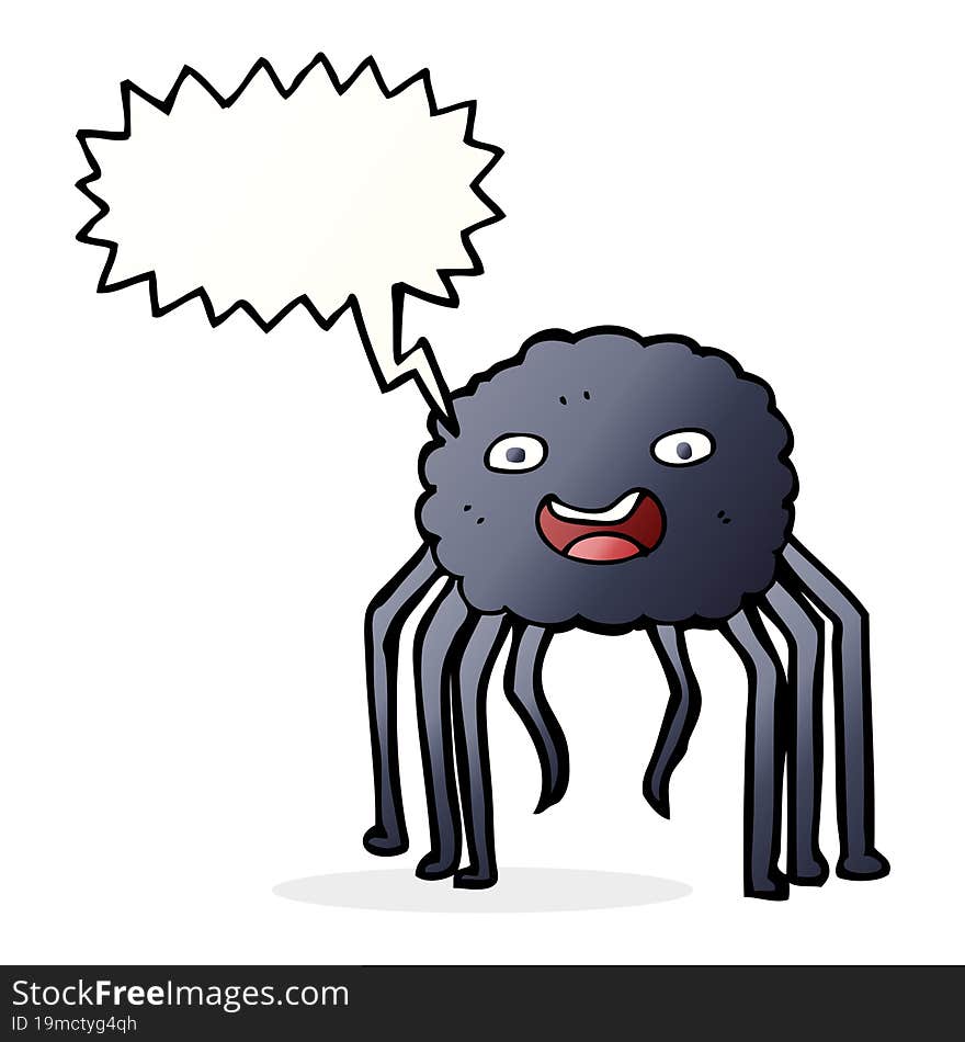 cartoon spider with speech bubble