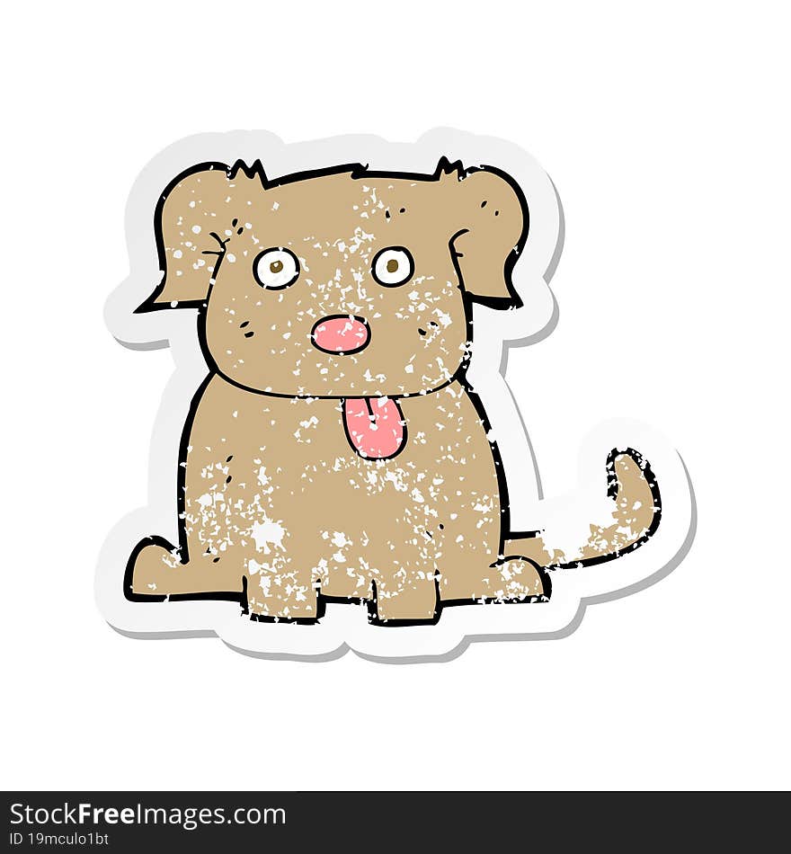 retro distressed sticker of a cartoon dog