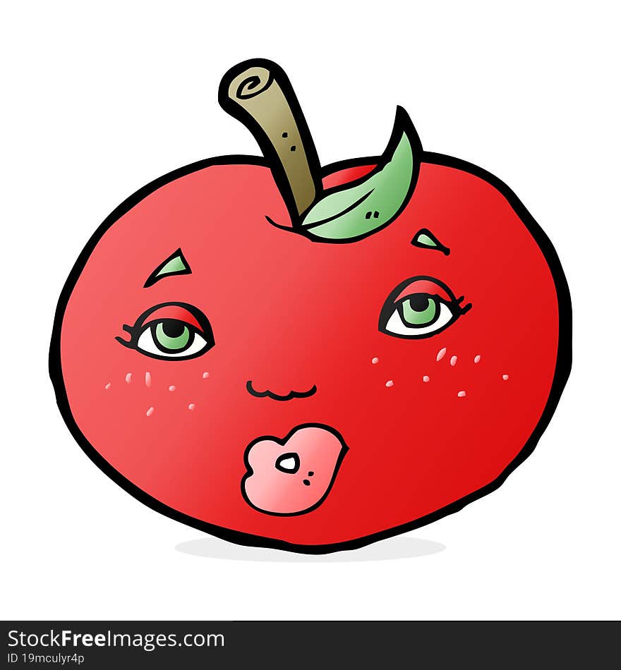 Cartoon Apple With Face