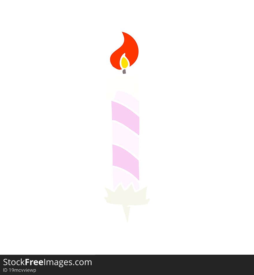 flat color illustration of birthday cake candle. flat color illustration of birthday cake candle