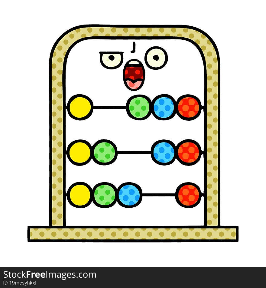 comic book style cartoon abacus