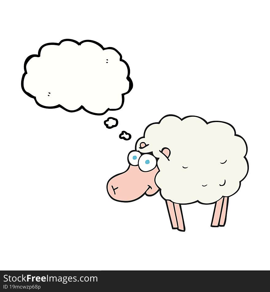 Funny Thought Bubble Cartoon Sheep