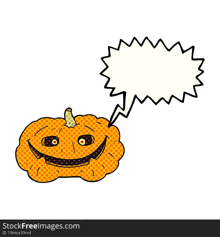 comic book speech bubble cartoon pumpkin