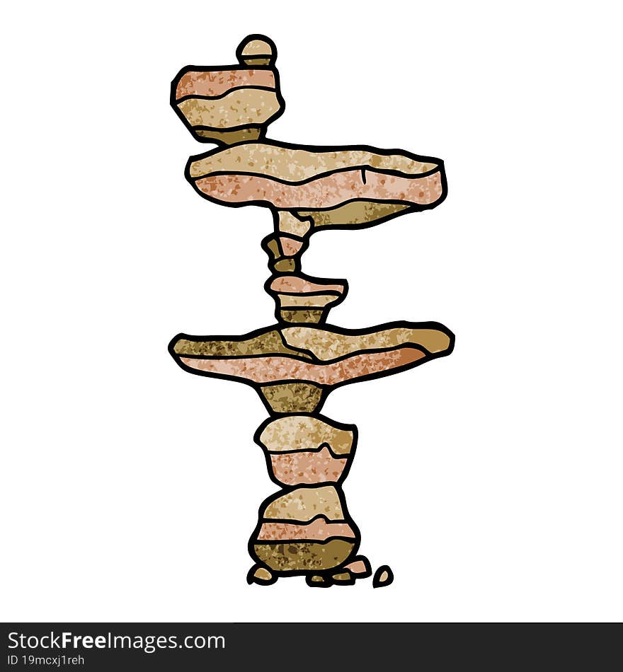 cartoon doodle of stacked stones