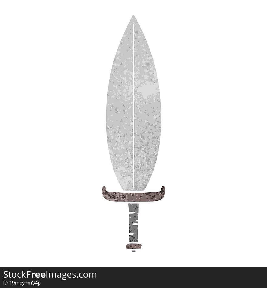 retro cartoon doodle of a magic leaf knife