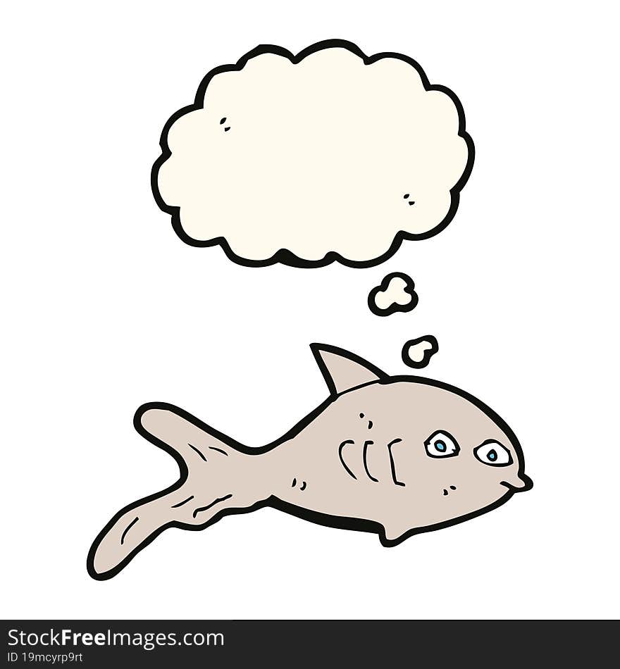 cartoon fish with thought bubble