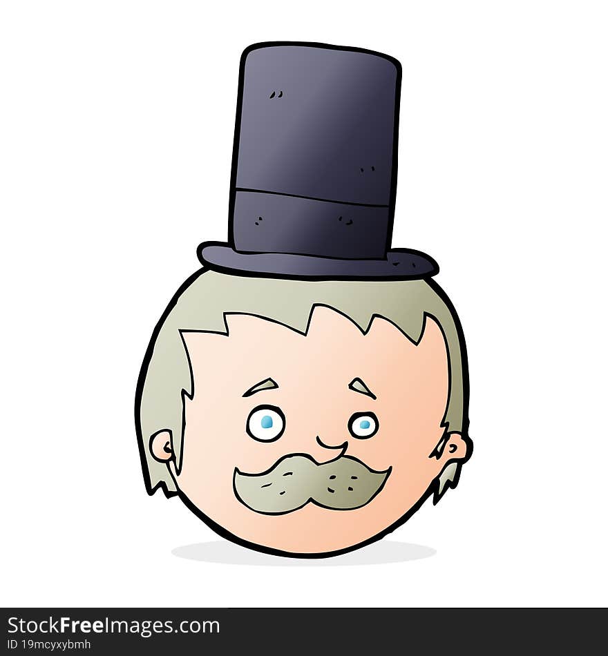 cartoon man wearing top hat