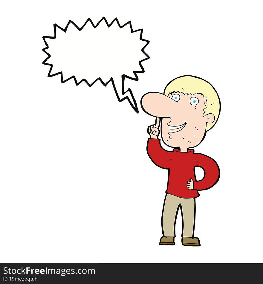 cartoon man with idea with speech bubble