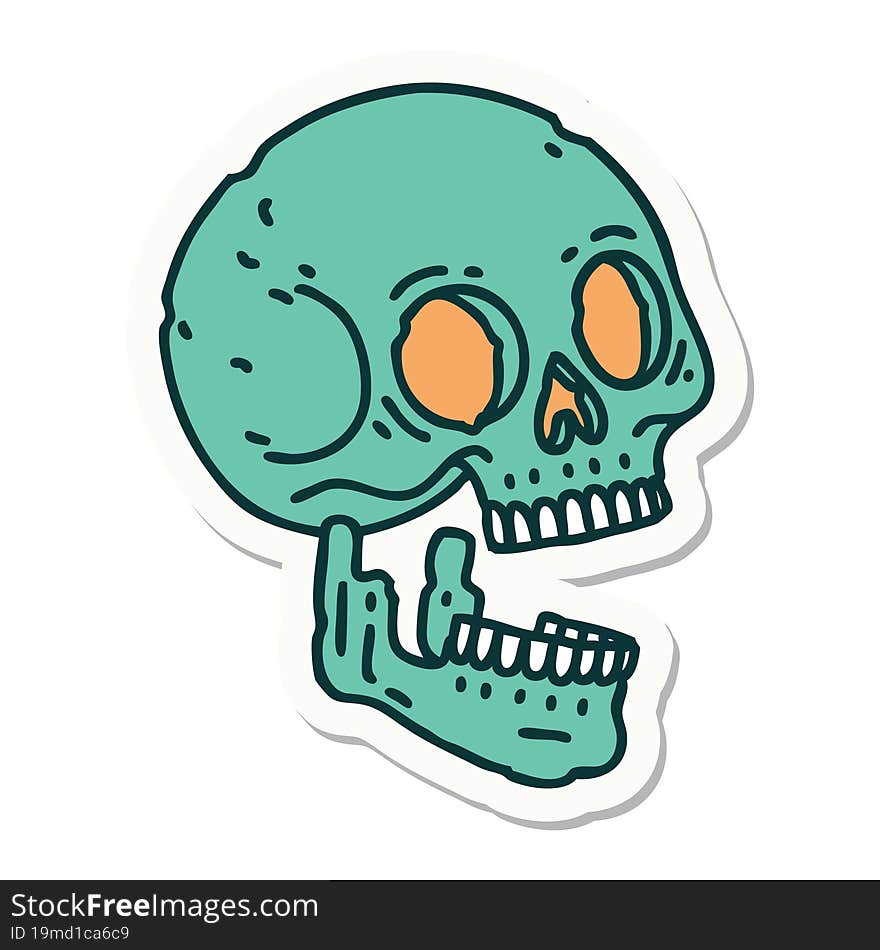 tattoo style sticker of a skull