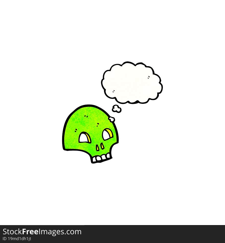 Cartoon Graffiti Style Skull With Thought Bubble