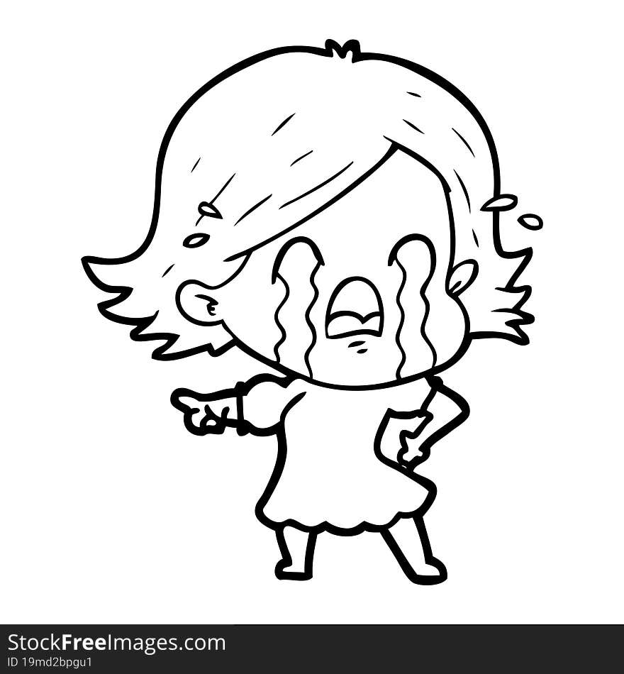 cartoon woman crying. cartoon woman crying