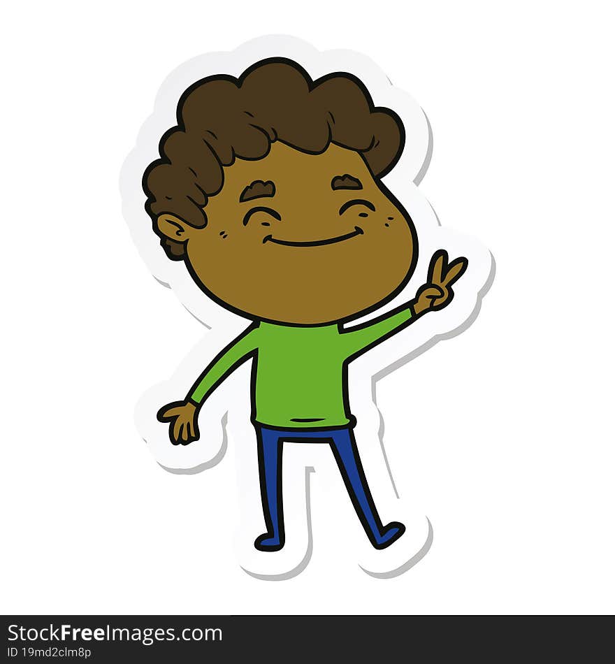 sticker of a cartoon friendly man