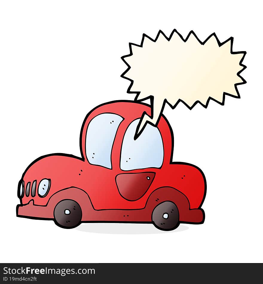 Cartoon Car With Speech Bubble