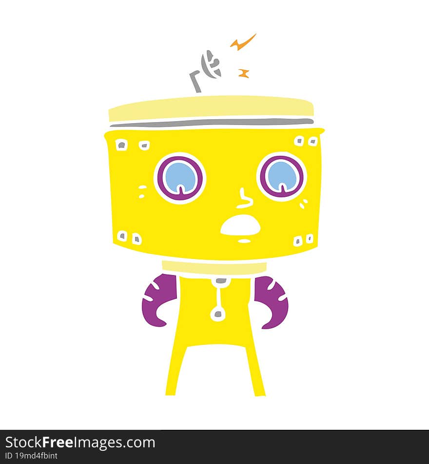 flat color style cartoon robot