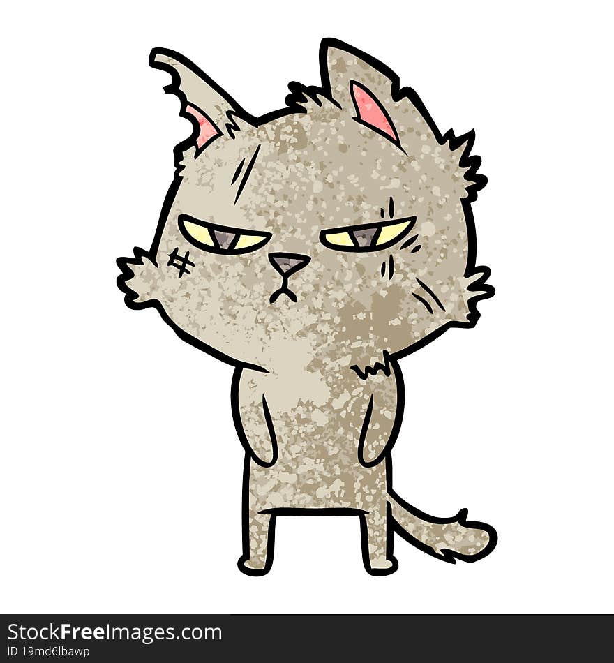 tough cartoon cat. tough cartoon cat