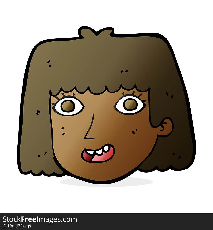 cartoon happy female face