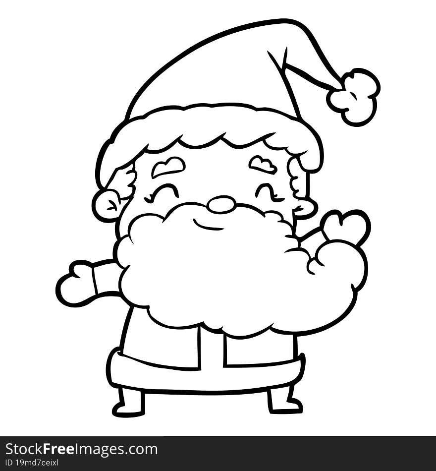 line drawing of a santa claus. line drawing of a santa claus