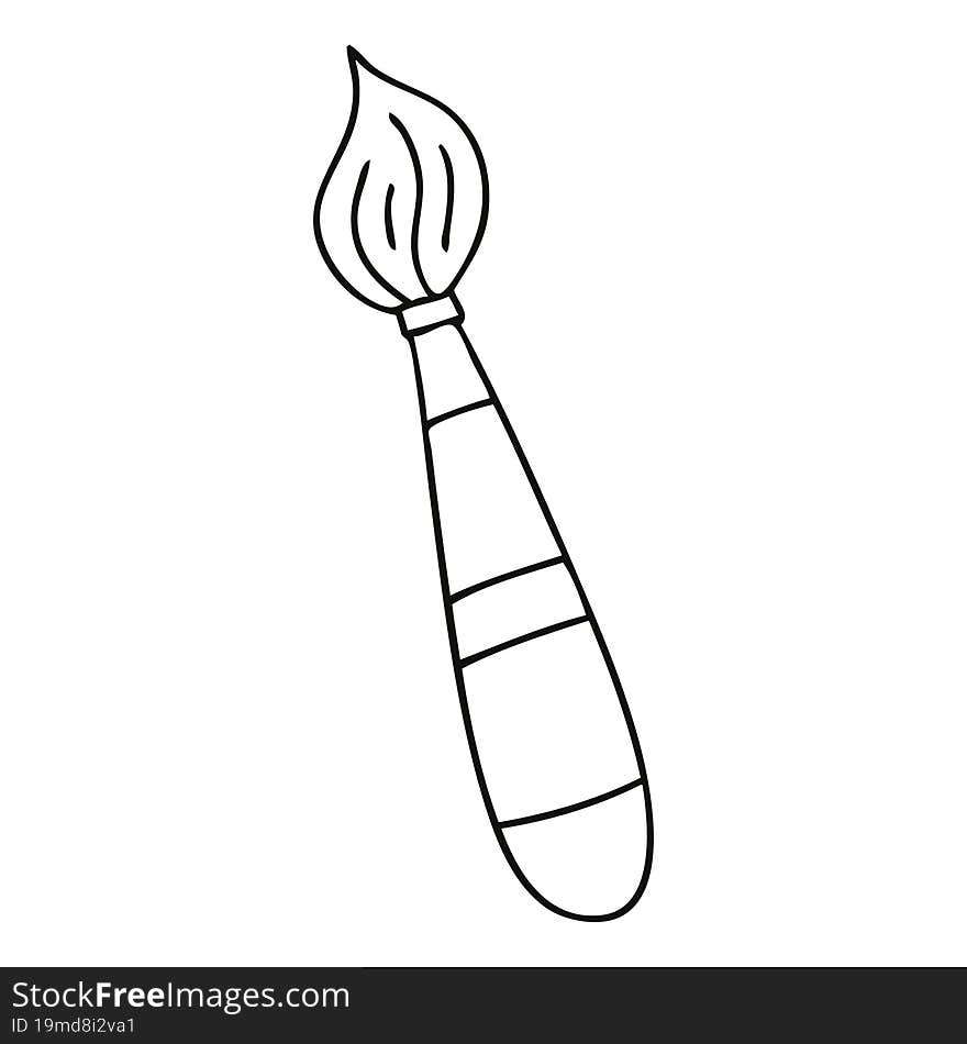 line drawing quirky cartoon paint brush. line drawing quirky cartoon paint brush