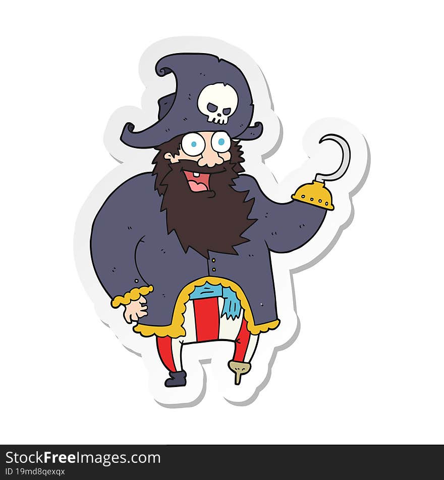 sticker of a cartoon pirate captain