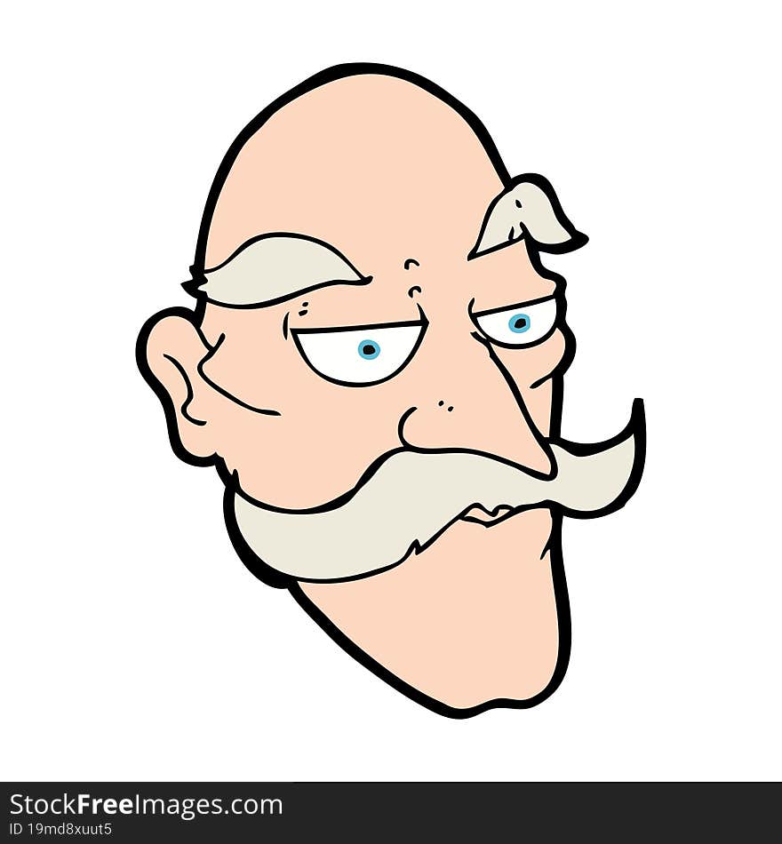 cartoon old man face