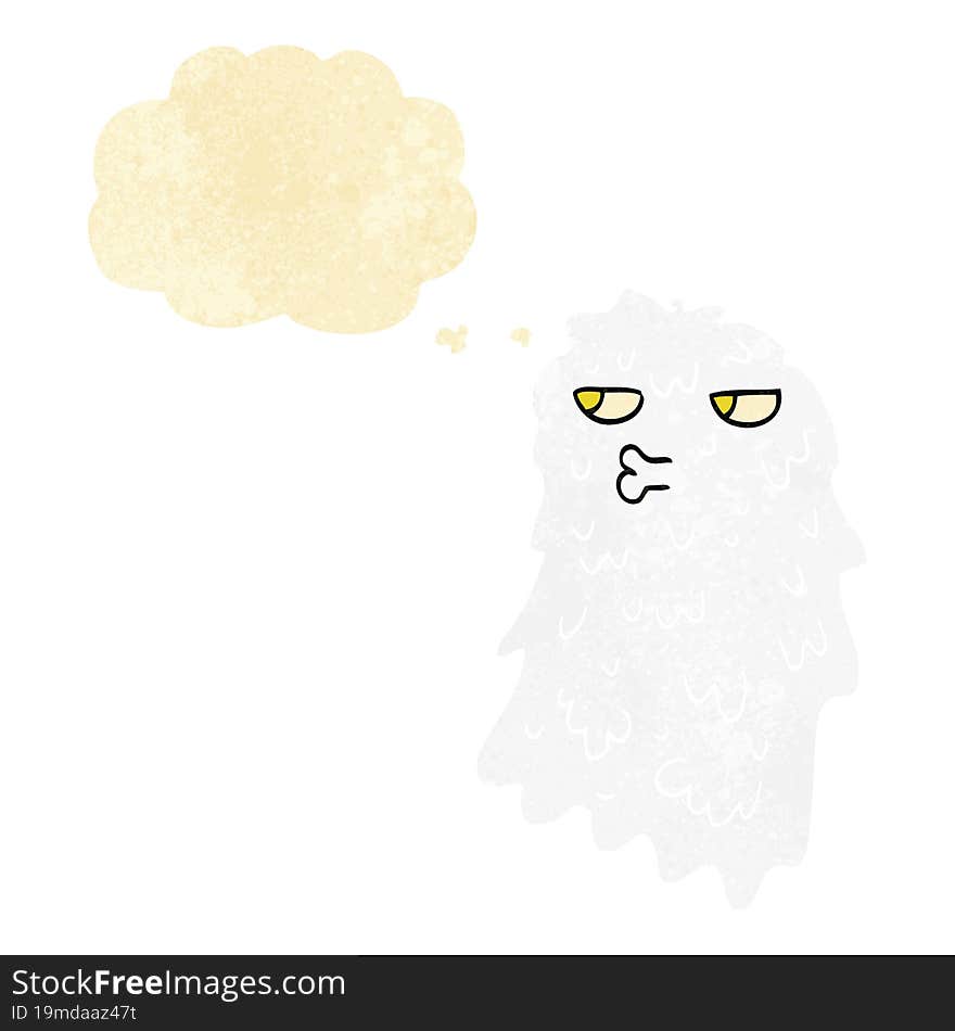 Cartoon Gross Ghost With Thought Bubble