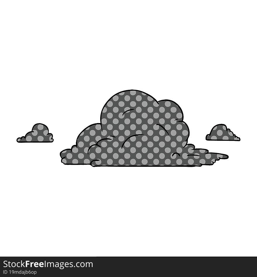 cartoon doodle of white large clouds