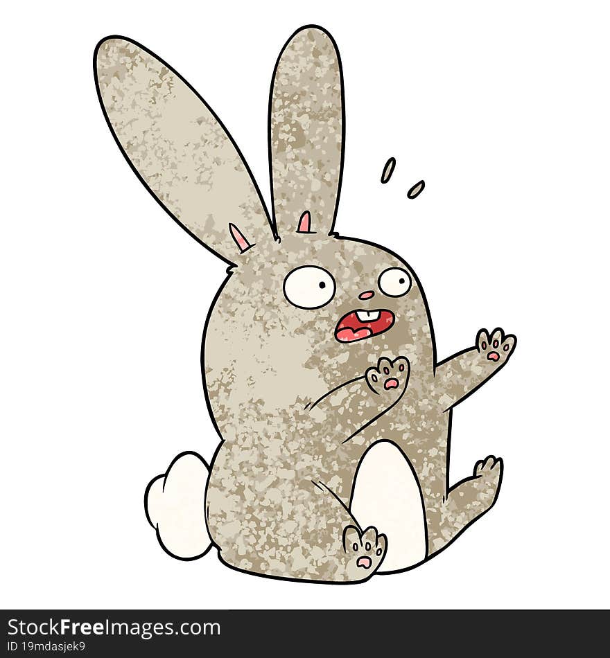 cartoon startled rabbit. cartoon startled rabbit