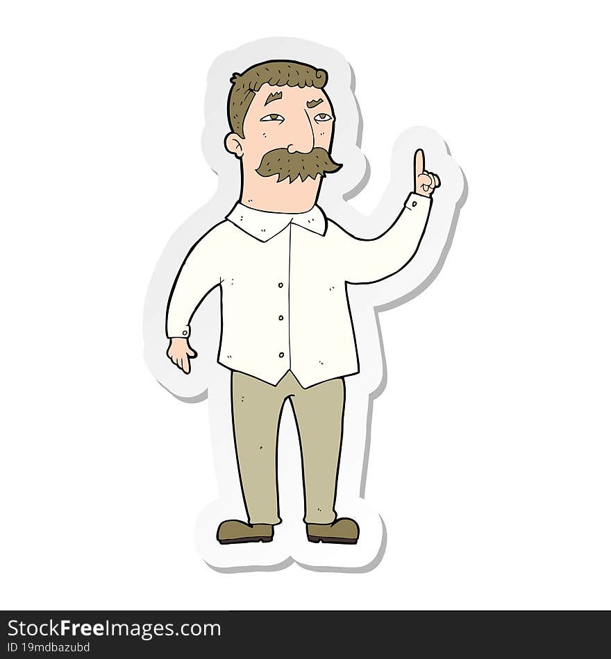 sticker of a cartoon man with mustache