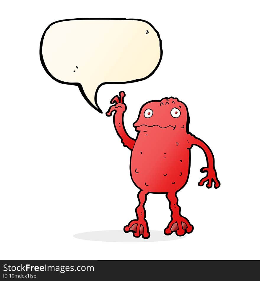 cartoon poisonous frog with speech bubble