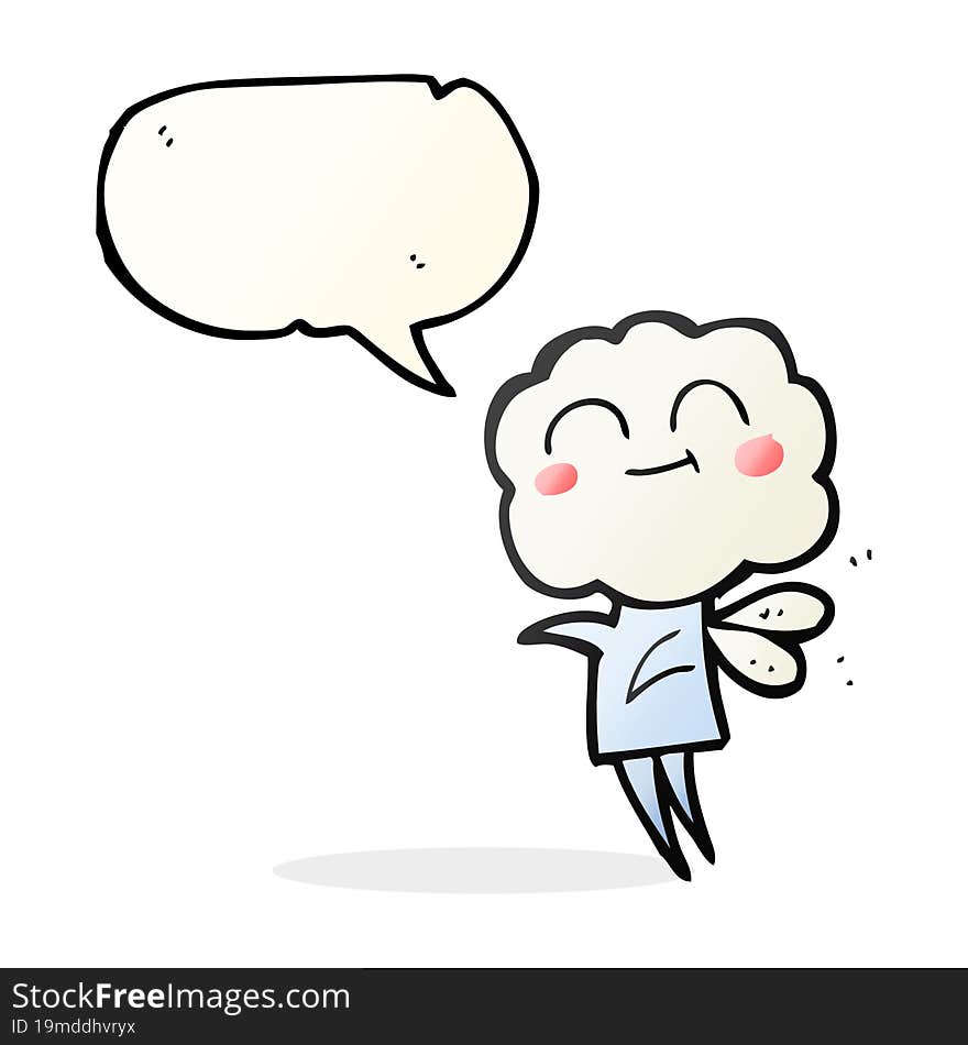 speech bubble cartoon cute cloud head imp